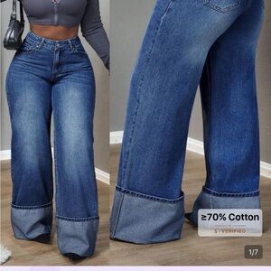 Stylish Denim Wide-Leg Jeans